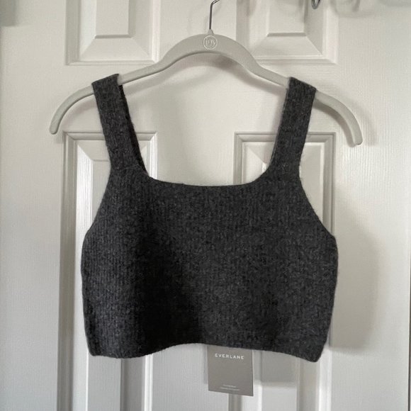 Everlane The Cozy Stretch Tank Top Heathered Charcoal Size Medium - Picture 6 of 7